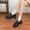 Zapatos Planos de Suela Gruesa para el Festival de Primavera 2025 Ropa Exterior para Mujer Sentido de Alta Gama Altura Pequeña Elevadores de Altura Zapatos Pequeños de Cuero para Mujer