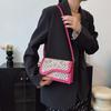 Bolsa Estilosa Retrô Estilo Nacional Nova Bolsa Quadrada Pequena Estampada Feminina Bolsa de Ombro da Moda para Mãe Bolsa Transversal Versátil