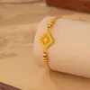 Pulsera de Trébol de Cuatro Hojas para Mujer, Nuevo Diseño de Cuentas de Transferencia Estilo Chino, Nicho, Simple, Versátil, Joyería de Alta Gama, Regalo para Novia