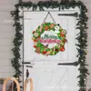 Decoración de Logo de Muñeco de Nieve Navideño Corona de Feliz Navidad Muñeco de Nieve de Pan de Jengibre Decoración de Caramelo de Menta Pared del Hogar Invierno