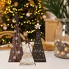 Adornos de árbol de Navidad de madera envejecida, estilo vintage, transfronterizos; decoraciones de mesa de Navidad estilo granja; manualidades festivas de madera
