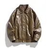 Otoño 2026 Nuevo Estilo Chaqueta Holgada Abrigo de Trabajo Moda Tendencia Chaqueta de Cuero Impermeable para Exteriores Chaqueta de Moto para Hombre