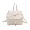 Mochila Nueva de Encaje de Lunares para Mujer 2026 Nueva Moda Tendencia Bolso Cubo con Lazo Mochila Pequeña Versátil