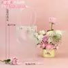 Presente transparente Bolsa de flores portátil Bolsa de presente de mão Bolo Sobremesa Quadrado Saco de embalagem de buquê de barraca Dia dos namorados