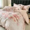 Outono e Inverno grau A mãe e bebê conjunto de quatro peças espesso escovado 100% algodão capa de edredom floral digital quente roupa de cama 100% algodão