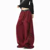 Pantalones casuales estampados de doble cintura estilo chino de moda para hombres y mujeres, pantalones de pierna ancha color block estilo callejero de otoño, pantalones de chándal para danza jazz