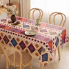 Toalha de Mesa de Luxo Leve de Alta Qualidade Impermeável e à Prova de Óleo Estilo Retro Americano Dopamina Tapete para Mesa de Jantar Estilo Ins Toalha de Mesa para Mesa de Centro