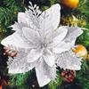 Flores Navideñas Transfronterizas con Tallos de Clip Opcionales, Decoraciones Navideñas, Decoraciones para Árbol de Navidad, Coronas Festivas, Adornos Colgantes DIY al por Mayor