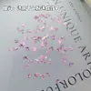Base transparente con recubrimiento rosa coñac, mezcla de mini circonitas, pedrería irregular para decoración de uñas, 5A, transparentes como el hielo, tamaño pequeño, adornos de pedrería con parte trasera de punta