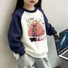 Sudadera de Dibujos Animados para Niños 2026 Otoño/Invierno Nuevo Estilo Sudadera de Algodón con Cuello Solapa para Niñas Pulóver Moderno Camiseta Básica para Niños Mayores