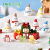 Natal nova caixa de presente Natal micro paisagem de Natal neve bola de cristal acessórios Natal porco cone boneco de neve enfeites de resina