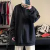 Sudadera de Color Sólido con Hombro Normal Primavera y Otoño 2026 Estilo High Street Americano Top de Cuello Redondo para Hombre Capa Base Ropa Interior de Pareja Chaqueta de Manga Larga