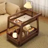 Mesa auxiliar, carrito pequeño móvil, carrito pequeño multifuncional, mesita de café pequeña, mueble lateral para sofá, mueble auxiliar, mesita de té pequeña para balcón