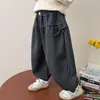 Pantalones a Cuadros Pequeños con Doble Lazo Estilo Coreano para Niñas Estilo Primavera/Otoño 2026 Nuevos Pantalones Casuales Elegantes para Niñas Pequeñas