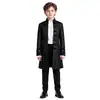 Casaco Formal Europeu e Americano para Meninos de Halloween Cor Sólida Steampunk Retrô Uniforme Gola Alta Roupa Conjunto de Fantasia Cosplay