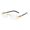 2026 Nuevas Gafas de Sol para Hombre de Moda con Borde Cortado Templo de Leopardo de Personalidad Tendencia Sin Marco Gafas de Sol para Mujer de Gama Alta Transfronterizas