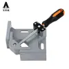 Pinza de ángulo recto de 90 grados reforzada de aleación de aluminio para venta al por mayor, pinza de carpintería de una sola empuñadura, accesorio de pinza de soldadura