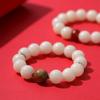 Pulseira de contas de raiz de bodhi branca 15mm pulseira masculina e feminina brincadeira de texto contas de alta oleosidade alta densidade prato de bodhi cordão de brincar atacado