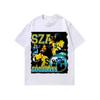 Camiseta de manga larga informal con estampado de retrato de rap americano, estilo hip hop, estilo retro, lavado urbano, para otoño, para hombres y mujeres