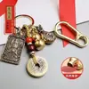 Chaveiro de Carro com Símbolo do Zodíaco e Anjo da Guarda em Latão Pingente Ornamento Pequeno Presente Criativo Fabricante Atacado