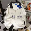 Moletom Cardigan de Três Listras Tendência Esportiva Estilo Coreano para Mulheres no Outono e Inverno Aconchegante com Forro de Fleece Jaqueta com Design High Street Americano