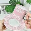 Taza y Platillo de Café Serie Rosa Barroco Fanjia Transfronteriza de Alto Valor Lujo Porcelana de Hueso Taza de Café para Té de la Tarde