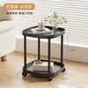 Mesa de Centro Dupla Camada Mini Móvel para Uso Lateral de Sofá, Mesa Pequena Minimalista, Prateleira Pequena de Armazenamento de Cabeceira para Quarto e Varanda