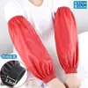 Mangas de Cuero Impermeables Resistentes al Desgaste Engrosadas Estilo Extendido para Hombres y Mujeres Adultos Sobremangas de Cuero Suave a Prueba de Aceite Mangas de Trabajo para Lavar Platos