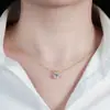 Collar Clásico de Moissanita Color D con Seis Garras para Mujer, Chapado en Oro de 14 Quilates, Colgante Versátil de Moda, Venta Directa al por Mayor Transfronteriza