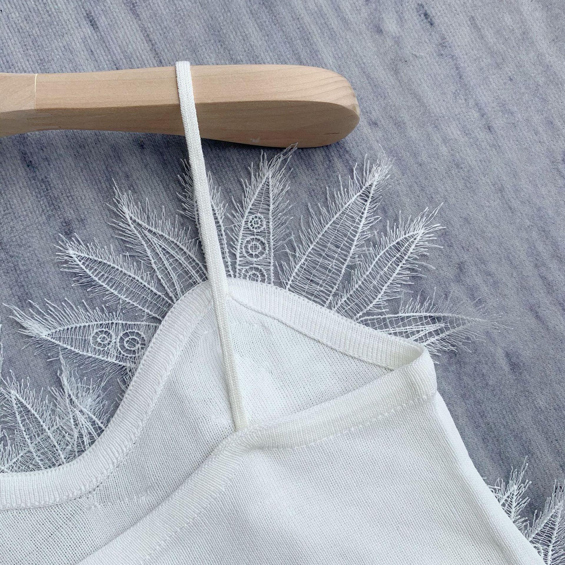 Z-3-30-1  蕾丝羽毛吊带背心 (6)