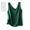Ombro largo frente e costas V-neck camisole terno feminino primavera e outono com base casaco sexy temperamento cetim atacado