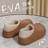 Pantuflas de Algodón Impermeables para Mujer, Nuevas Pantuflas de Interior para Otoño e Invierno, Forradas de Felpa, Cálidas, Antideslizantes, Talón Cerrado, Pantuflas de Algodón con Suela Gruesa