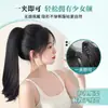 Presilha para Peruca para Rabo de Cavalo Falso Levemente Cacheado e Volumoso, Rabo de Cavalo Natural Baixo, Rabo de Cavalo para Mulheres com Cabelos Longos e Cacheados, Presilha para Rabo de Cavalo Alto