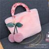 Bolsa de pelúcia Bolsa de pelúcia bolsa de cereja bolsa de mão para menina fofa feminina 2023 outono e inverno coreana bolsa transversal