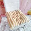 Cojín cuadrado para silla taburete forro polar engrosado con cordones cómodo cálido almohadilla para cadera tapete para mesa de comedor oficina dormitorio aula