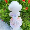 Vestido fino de princesa Lolita para cães e gatos na primavera e verão, vestido fofo de bolo para cães de pequeno e médio porte, roupas para Bichon Frise e Pomerânia