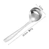 Concha Grande para Sopa Estilo Coreano Espessa em Aço Inoxidável Colher de Aço Inoxidável Colher Espessa para Sopa Panela Quente Colher de Sopa com Cabo Longo para Restaurante Venda por Atacado