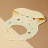 Babetes de Silicone para Bebê, Babetes de Alimentação para Bebê, Infantis à Prova d'Água Desenho Animado Ajustáveis com Bolsos para Saliva, Bolsos de Comida Sem Lavagem