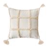 Funda de almohada decorativa de estilo étnico, color blanco cremoso, estilo bohemio marroquí, para sala de estar, sofá, ventanal, almohada de cintura
