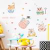 LD64109 Dibujo Animado Lindo Hámster Durmiendo y Bañándose Jugando Artículos Decorativos para Habitación Infantil Pegatinas de Pared Autoadhesivas