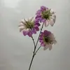 Flores artificiais de clematis de três cabeças estilo europeu, decorações de casamento, arranjos de corredor, expositores de chão, decoração de hotel e casa, flores de seda