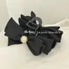 Pinza para el Cabello de Lujo con Lazo de Perlas, Pinza Grande para el Cabello para Mujer, Elegante Pinza de Tiburón para Recogidos en la Parte Trasera de la Cabeza, Elegante Accesorio para el Cabello