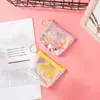 Bolsa de Monedas de Gel para Chica Ins Bolsa Transparente Láser para Labial Bolsa para Cable de Datos Bolsa para Toallas Sanitarias Bolsa de Cosméticos Digital Estilo Ins