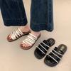 Pantuflas de Deslizamiento con Pedrería para Ropa de Verano para Mujer 2025 Nueva Moda Primavera y Verano con Falda Playa Antideslizantes Versátiles