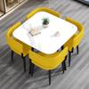 Rock Plate Light Luxury Storage Mesa de Jantar e Cadeira Combinação Pequeno Apartamento Moderno Simples Mesa de Jantar Doméstica Pequena Mesa Redonda Mesa de Jantar e Cadeira