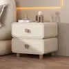 Estilo madera maciza, moderno y lujoso, mesita de noche pequeña creativa 2022, color crema, alternativa de alta gama a la mesita de noche minimalista moderna