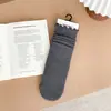 Calcetines básicos de otoño e invierno para mujer, de color liso, con volantes, hasta la pantorrilla, calcetines de algodón con rayas verticales de encaje, calcetines holgados de estilo universitario japonés para mujer