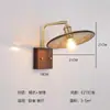 Lámpara de Pared para Casa de Huéspedes Estilo Wabi-Sabi de Madera de Nogal Vintage, Lámpara Totalmente de Cobre con Interruptor de Cordón Giratorio, Lámpara de Pared Retro para Pasillo, Mesita de Noche, Escaleras