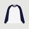 Camiseta de Algodão Penteado Compacto de Manga Longa 260g Personalizada Outono e Inverno Solta Gola Redonda Base Branca de Algodão Masculina e Feminina