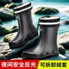 Nuevas botas de lluvia de invierno para hombre, engrosadas y forradas de polar, de media pantorrilla, impermeables, antideslizantes, resistentes al desgaste, cálidas, adecuadas para pescar, trabajo en la cocina y uso general